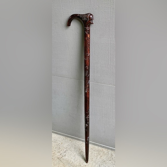 Early 20th Century Antique Hand Carved Native American Indian Folk Art Cane - Picture 3 of 16